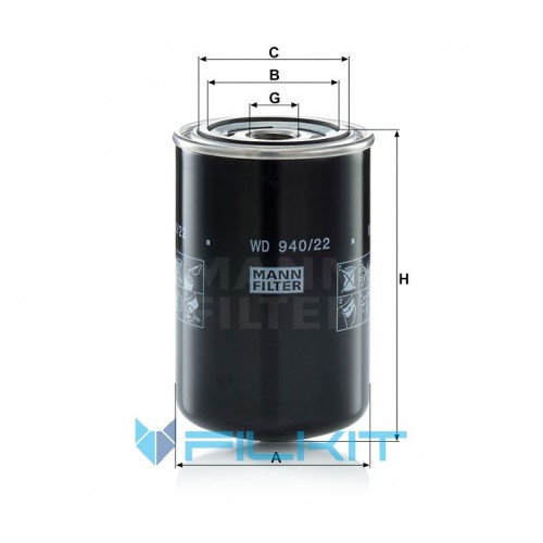 Hydraulic filter WD 940/22 [MANN]