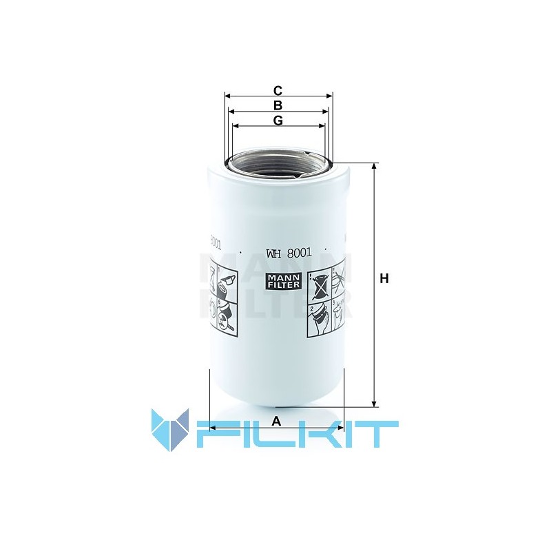 Hydraulic filter WH 8001 [MANN]