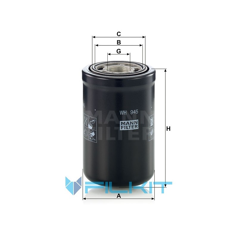 Hydraulic filter WH 945 [MANN]