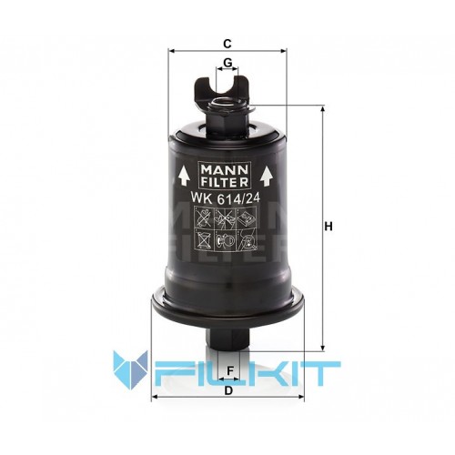 Фильтр топливный WK 614/24 x [MANN]
