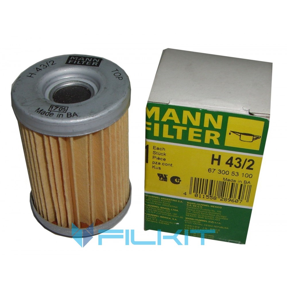 bid Kunstig Giraf Oil filter (insert) H43/2 [MANN], OEM: H43/2 MANN, Buy filters:  filkit.com.ua