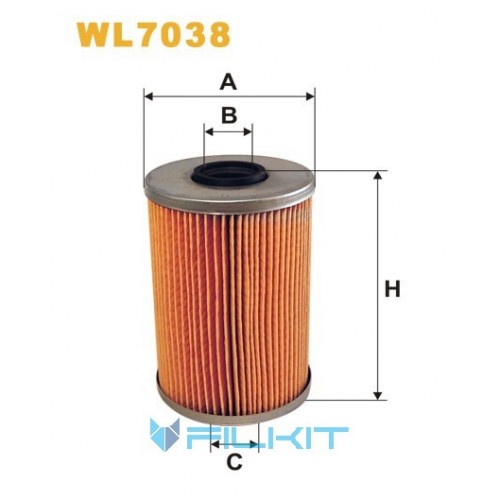 Фільтр масляний (вставка) WL7038 [WIX]