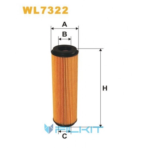 Фільтр масляний (вставка) WL7322 [WIX]