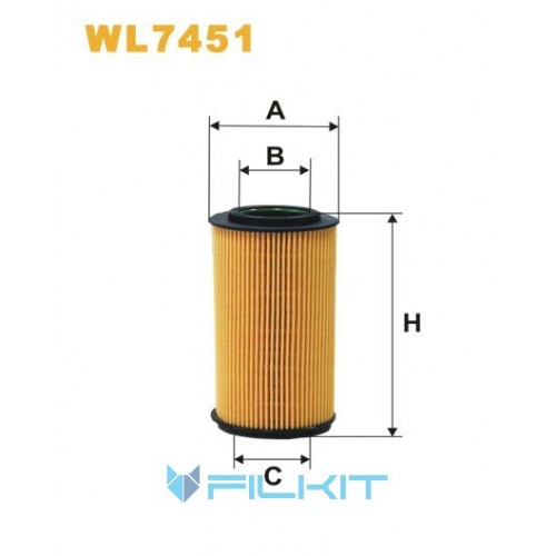 Фільтр масляний (вставка) WL7451 [WIX]