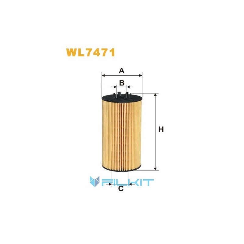 Фільтр масляний (вставка) WL7471 [WIX]