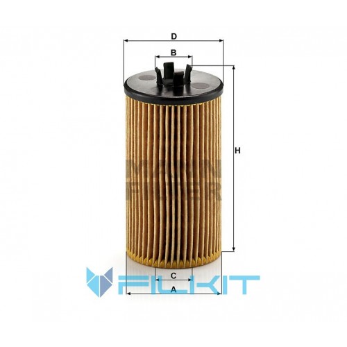Oil filter (insert) HU 612/2 x [MANN]