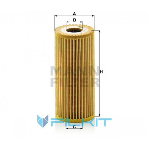 Oil filter (insert) HU 615/3 x [MANN]
