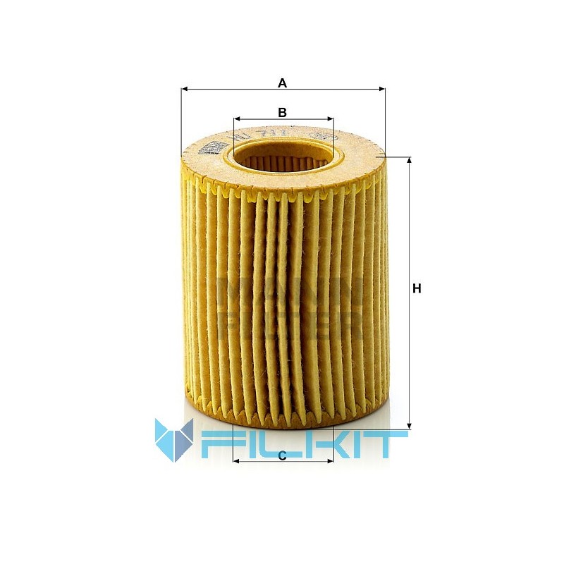 Oil filter (insert) HU 711 x [MANN]