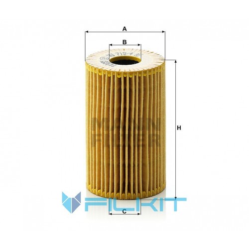 Oil filter (insert) HU 715/4 x [MANN]