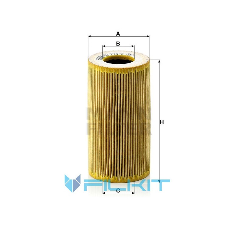 Oil filter (insert) HU 719/5 x [MANN]