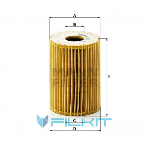 Oil filter (insert) HU 825 x [MANN]