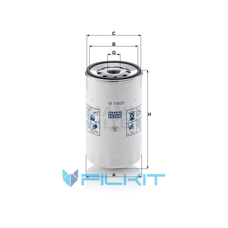 Oil filter W 1160/5 [MANN]