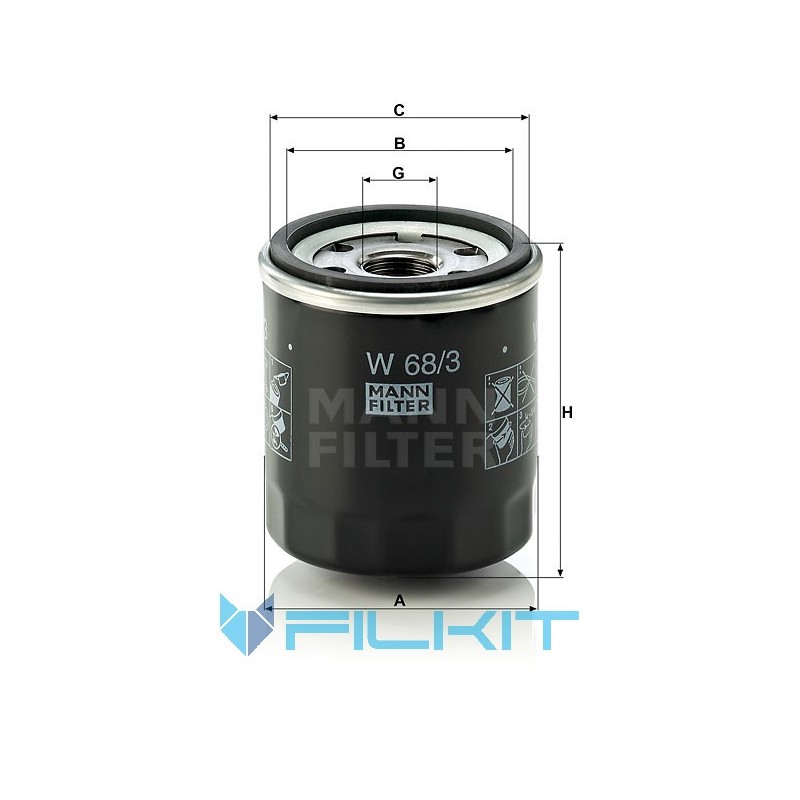 Oil filter W 68/3 [MANN]