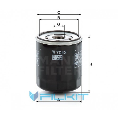 Oil filter W 7043 [MANN]