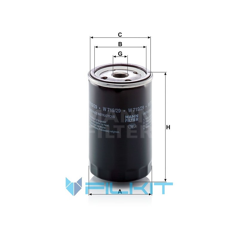 Oil filter W 719/29 [MANN]