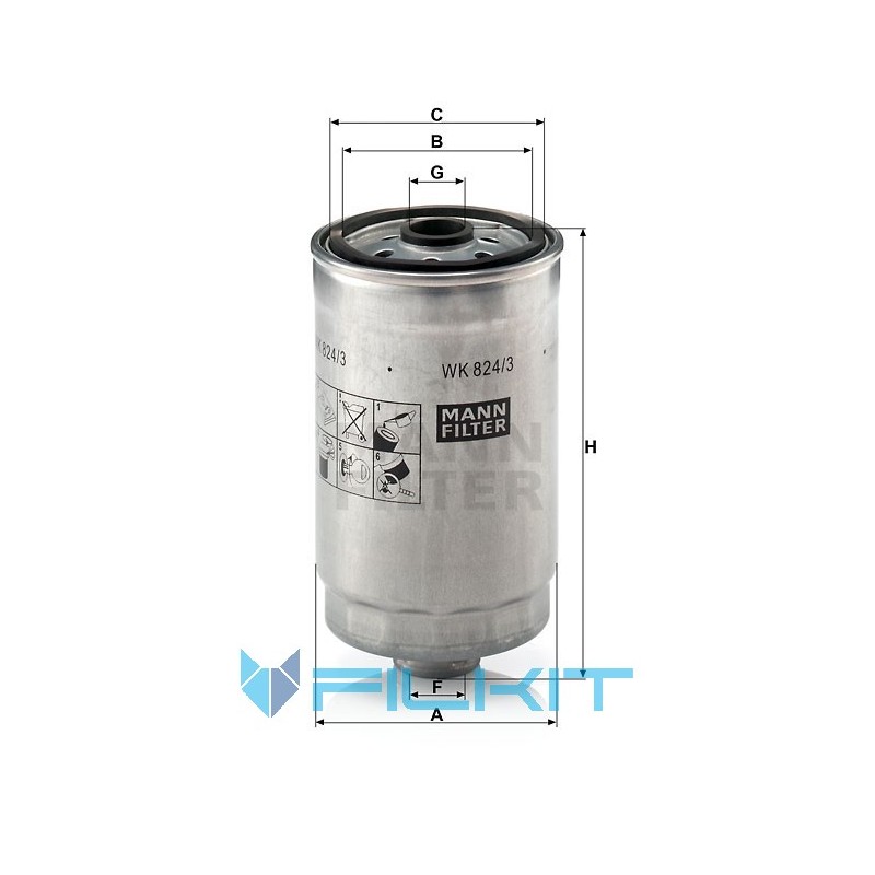 Fuel filter WK 824/3 [MANN]