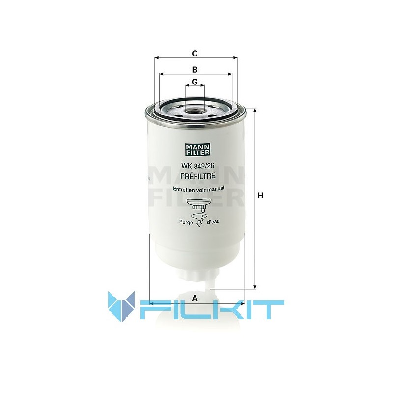 Fuel filter WK 842/26 [MANN]