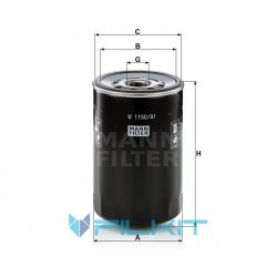 Hydraulic filter W 1150/91 [MANN]