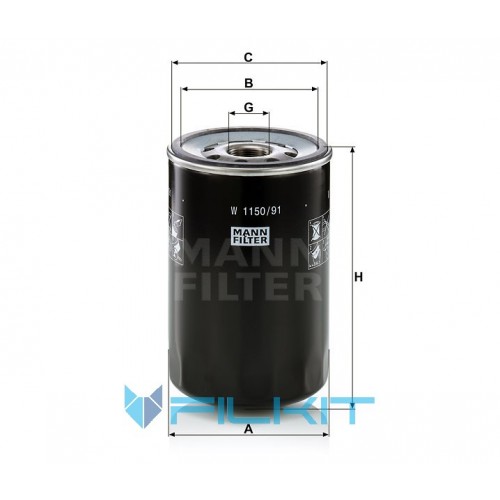 Hydraulic filter W 1150/91 [MANN]