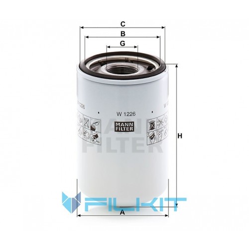 Hydraulic filter W 1226 [MANN]