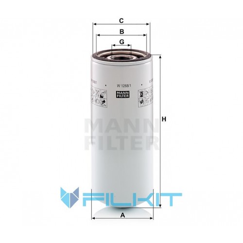Hydraulic filter W 1268/1 [MANN]