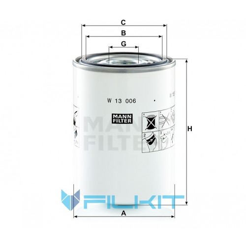 Hydraulic filter W 13 006 [MANN]