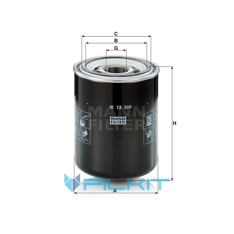 Hydraulic filter W 13 009 [MANN]