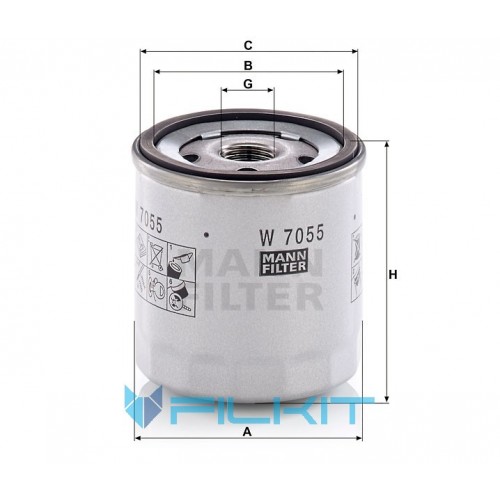 Hydraulic filter W 7055 [MANN]
