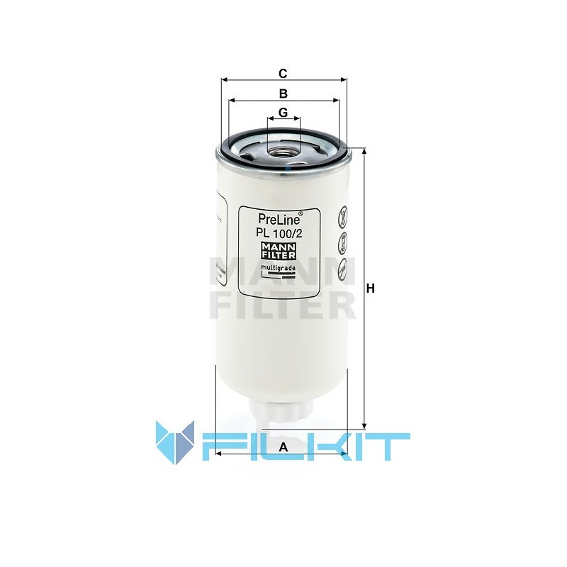 Fuel filter (separator) PL 100/2 MANN