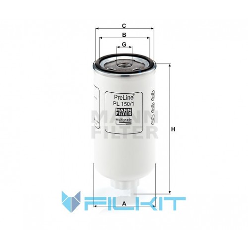 Fuel filter (separator) PL 150/1 MANN