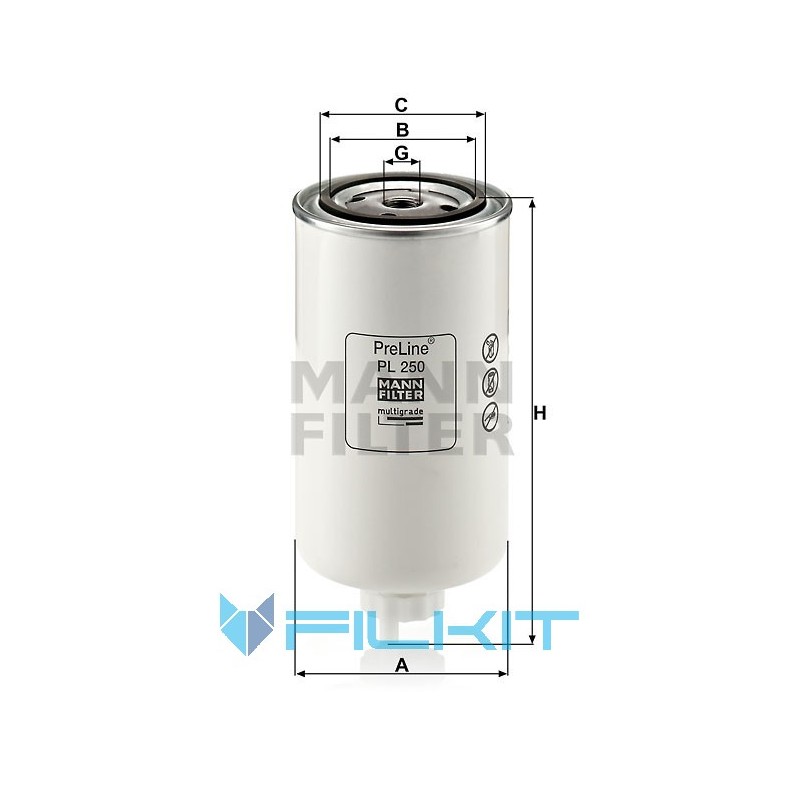 Фильтр топливный (сепаратор) PL 250 MANN
