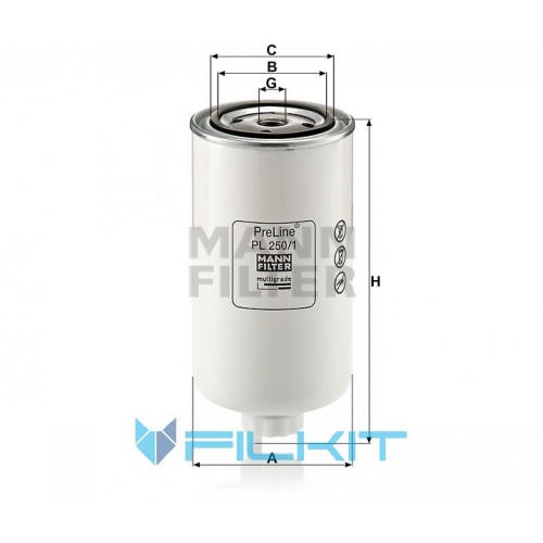Fuel filter (separator) PL 250/1 MANN