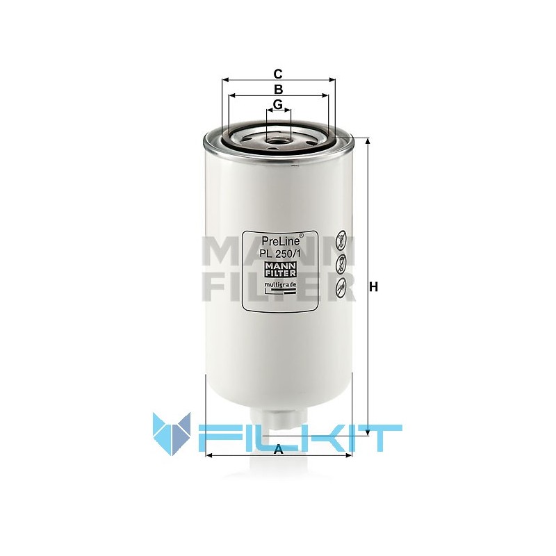 Фильтр топливный (сепаратор) PL 250/1 MANN