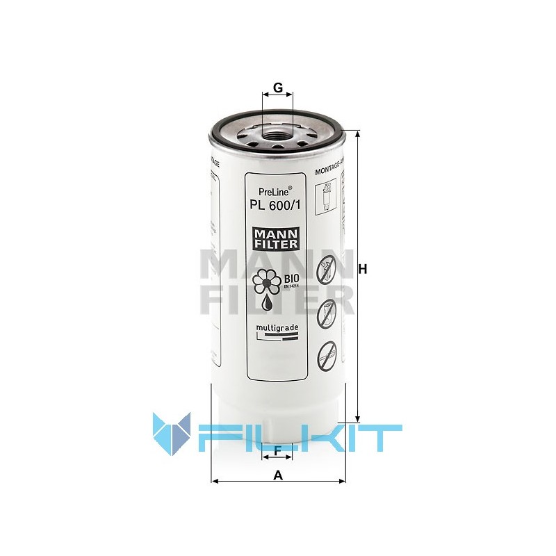 Fuel filter (separator) PL 600/1 MANN