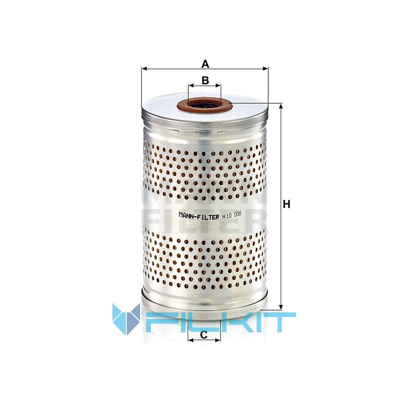 Hydraulic filter (insert) H 10 008 x [MANN]