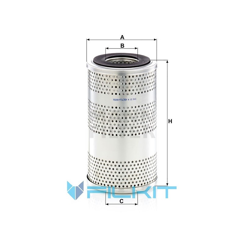 Hydraulic filter (insert) H 12 012 [MANN]