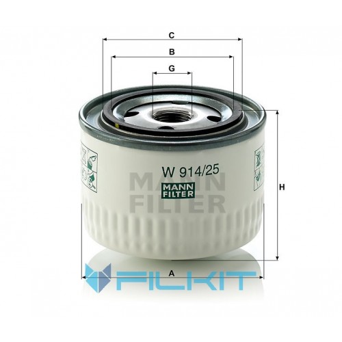 Hydraulic filter W 914/25 [MANN]