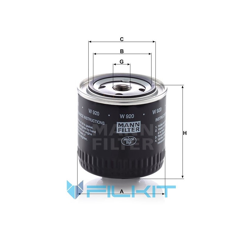 Hydraulic filter W 920 [MANN]
