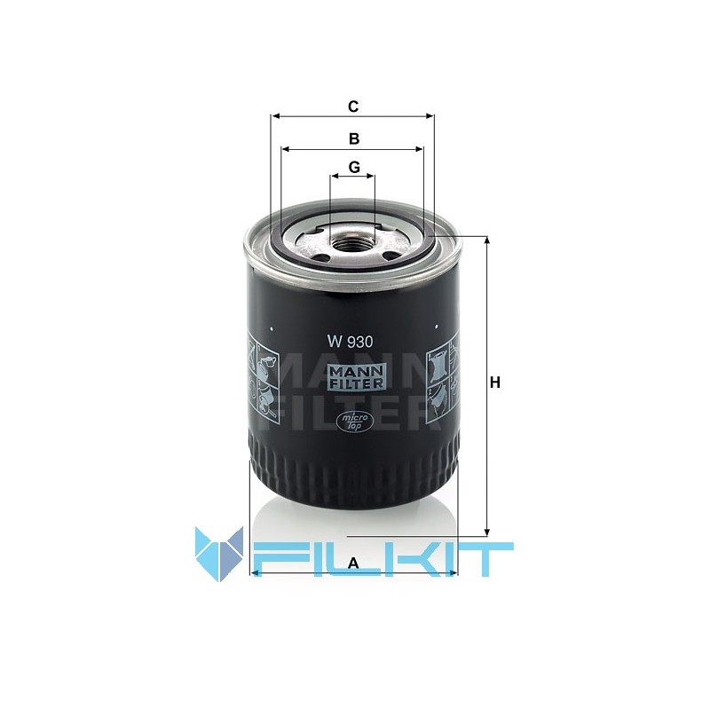 Hydraulic filter W 930 [MANN]