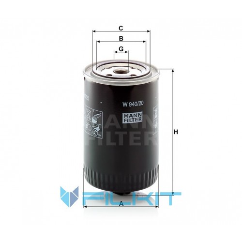 Oil filter W 940/20 [MANN]