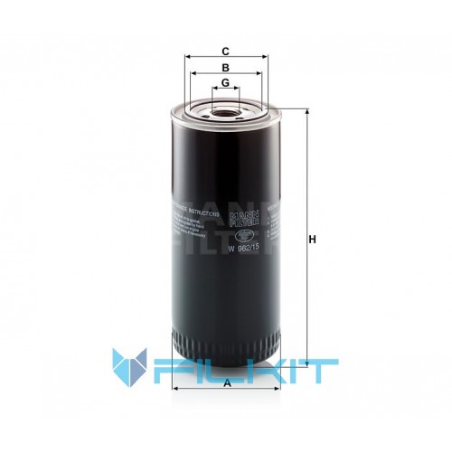 Hydraulic filter W 962/15 [MANN]